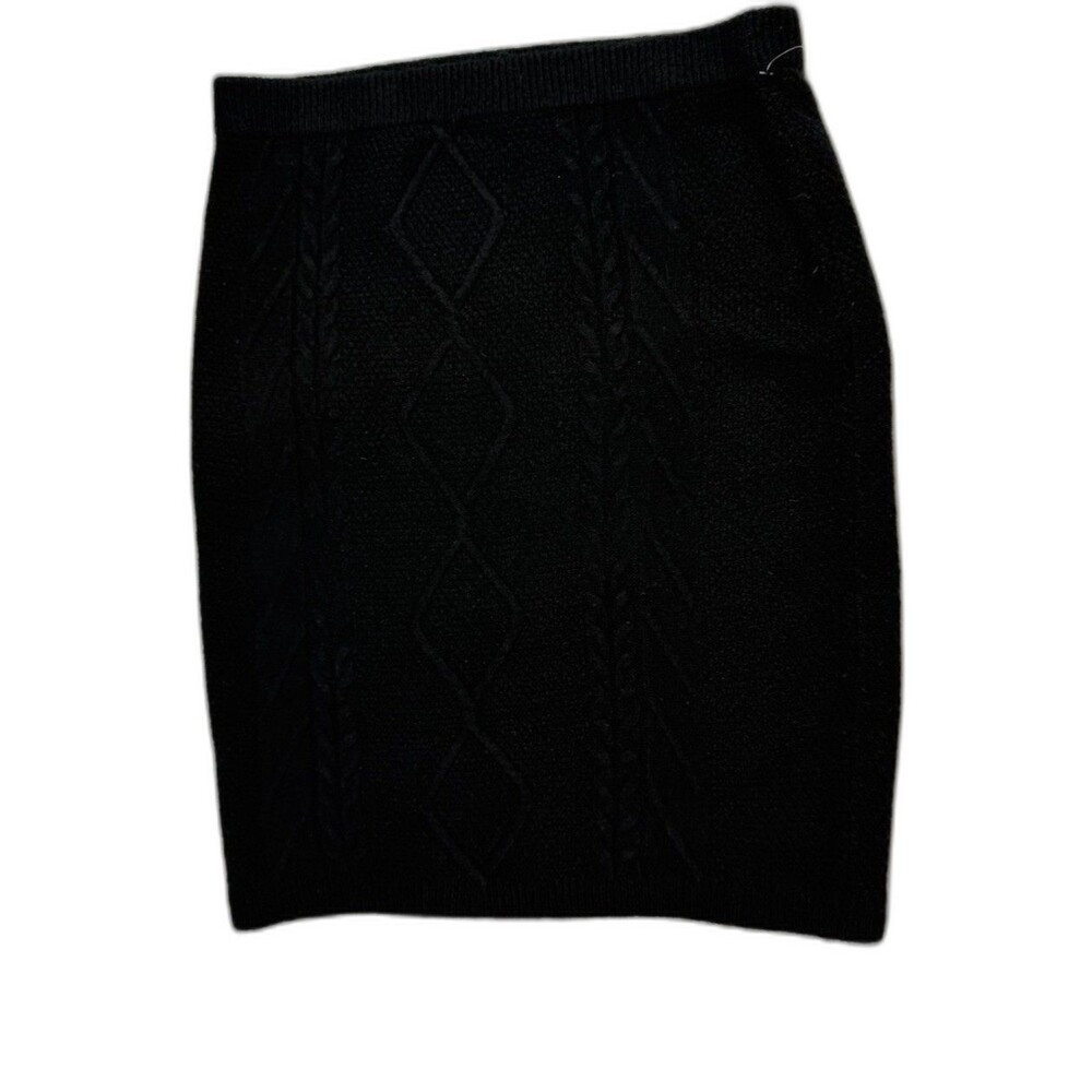 Charter Club Size L Womens Soft Knit Skirt Knee Length Black Pull On